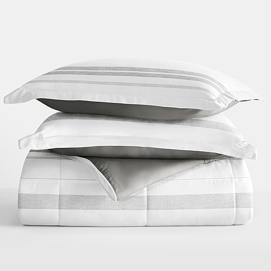 Casual Comfort Stitch Stripe Midweight Down Alternative Comforter Set