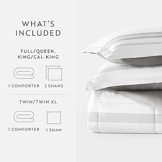 Casual Comfort Stitch Stripe Midweight Down Alternative Comforter Set
