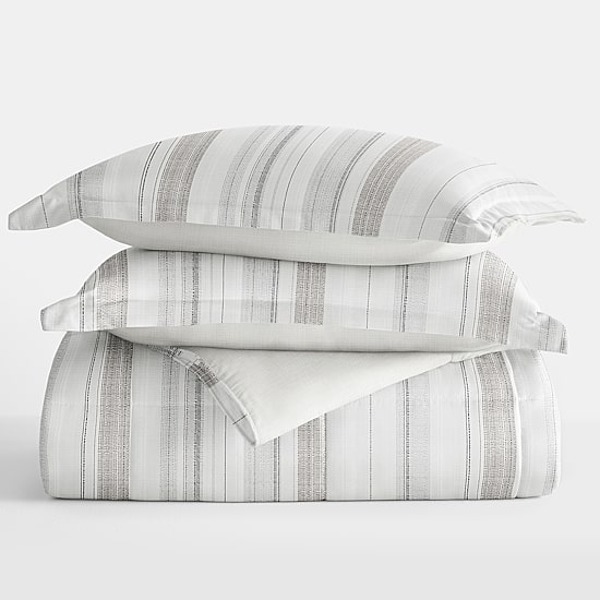 Casual Comfort Vertical Stripe Midweight Down Alternative Comforter Set