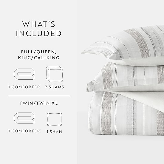 Casual Comfort Vertical Stripe Midweight Down Alternative Comforter Set