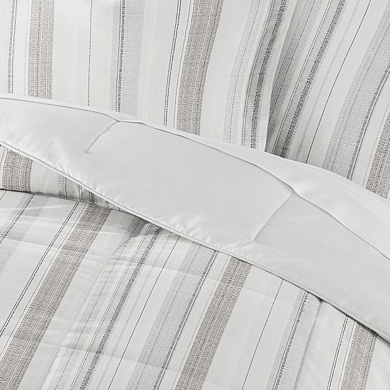 Casual Comfort Vertical Stripe Midweight Down Alternative Comforter Set