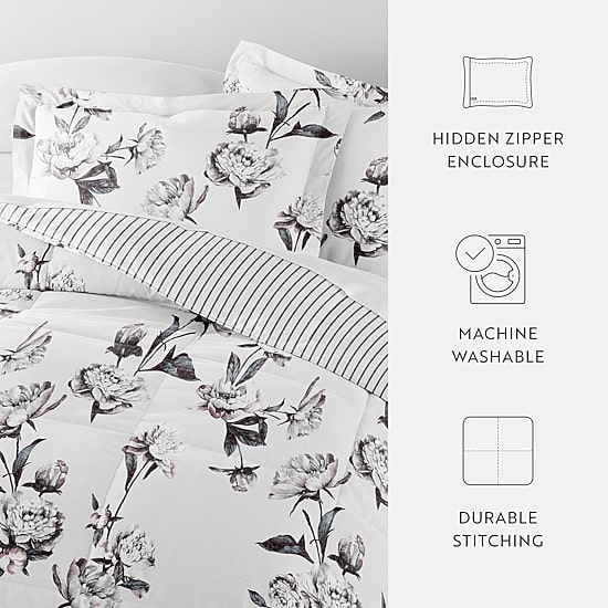 Casual Comfort Vintage Magnolia Midweight Down Alternative Comforter Set