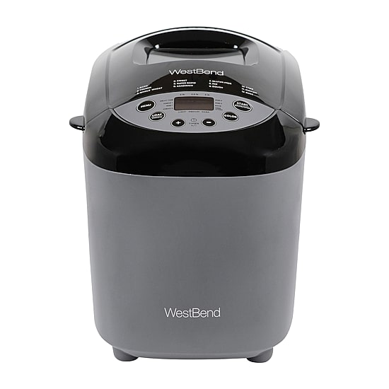 West Bend Hi-Rise Bread Maker with 12 Preset Digital Controls, in Gray