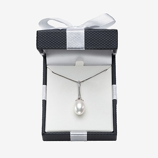 Womens White Cultured Freshwater Pearl Sterling Silver 18 Inch Pendant Necklace