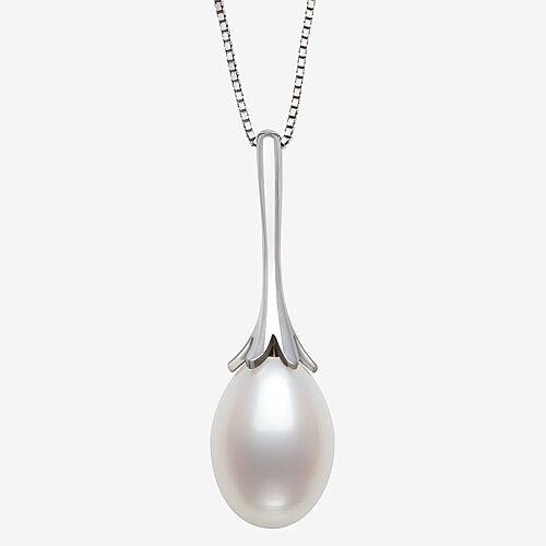 Womens White Cultured Freshwater Pearl Sterling Silver 18 Inch Pendant Necklace, One Size
