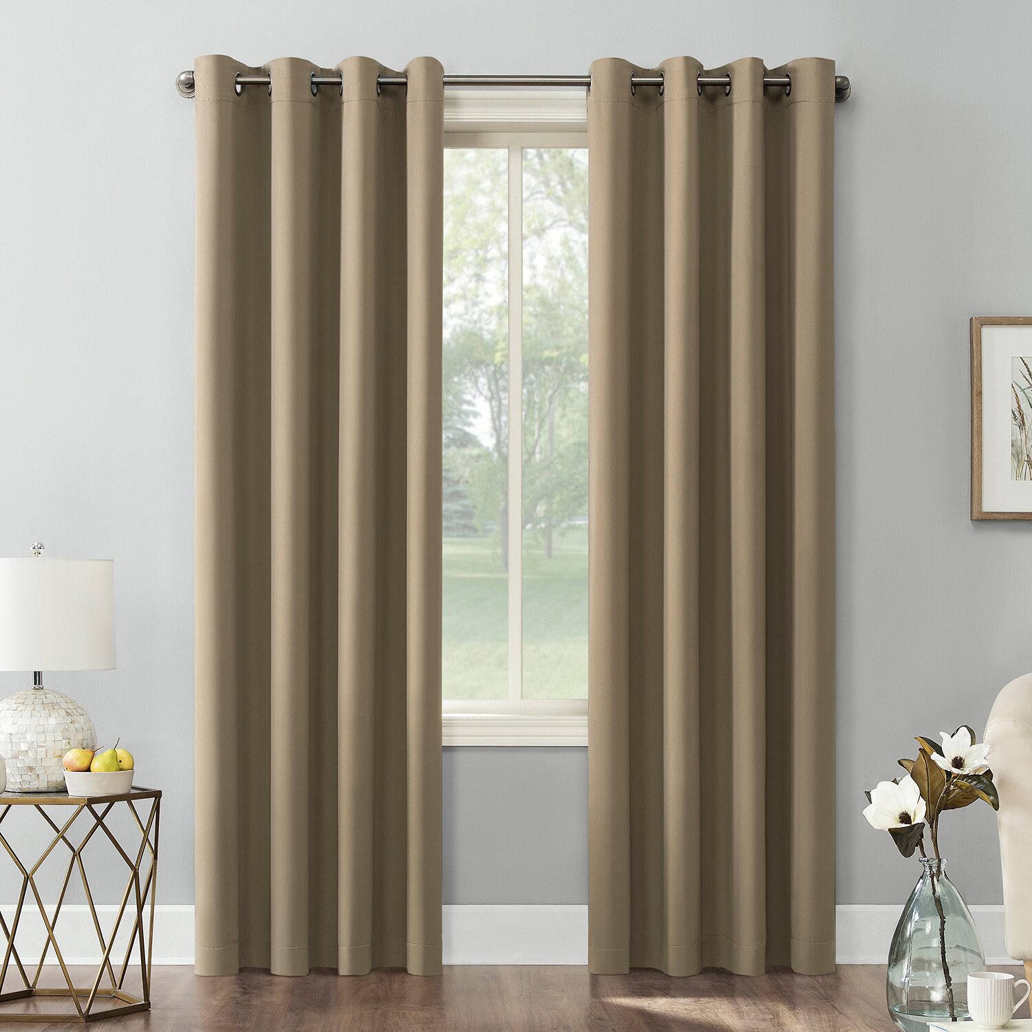 Sun Zero Saxon Grommet Top Energy Saving Blackout Single Curtain Panel