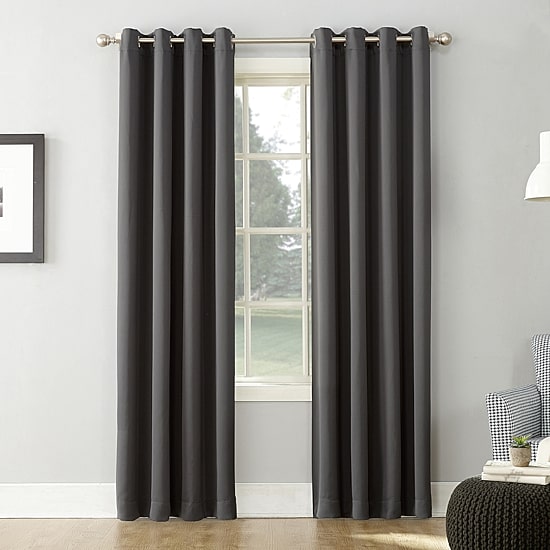 Sun Zero Saxon Grommet Top Energy Saving Blackout Single Curtain Panel