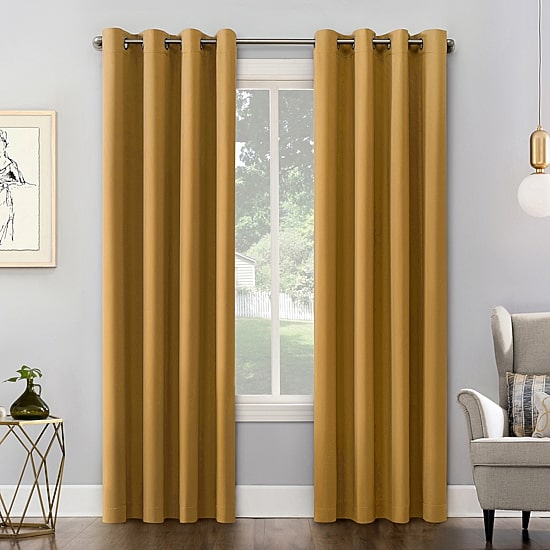 Sun Zero Saxon Grommet Top Energy Saving Blackout Single Curtain Panel