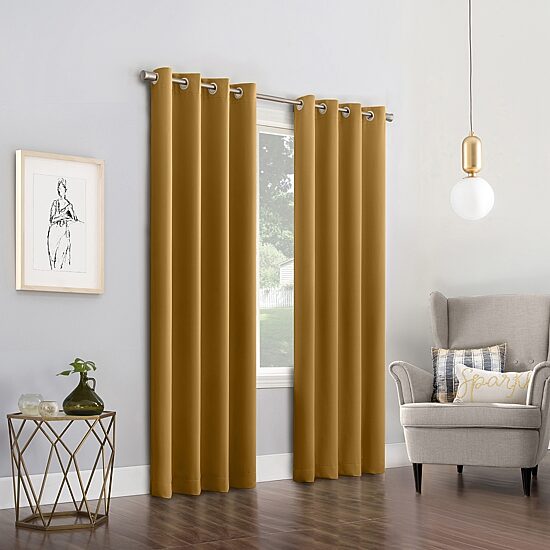 Sun Zero Saxon Grommet Top Energy Saving Blackout Single Curtain Panel