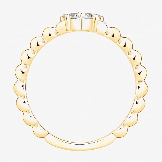 Butterfly (Vs2, F) Womens 1/6 CT. T.W. Lab Grown White Diamond 14K Gold Over Silver Butterfly Cocktail Ring