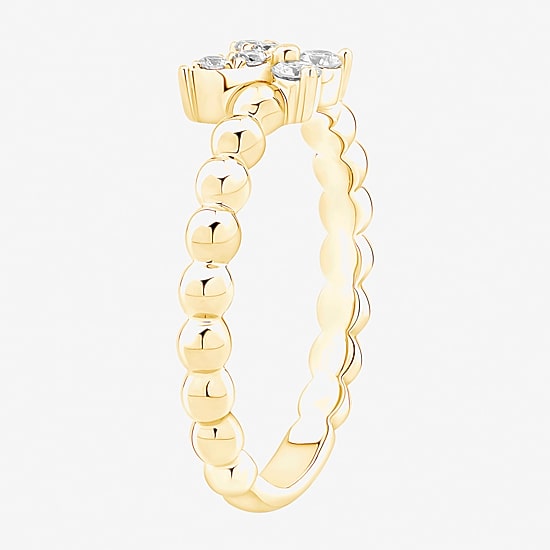 Butterfly (Vs2, F) Womens 1/6 CT. T.W. Lab Grown White Diamond 14K Gold Over Silver Butterfly Cocktail Ring