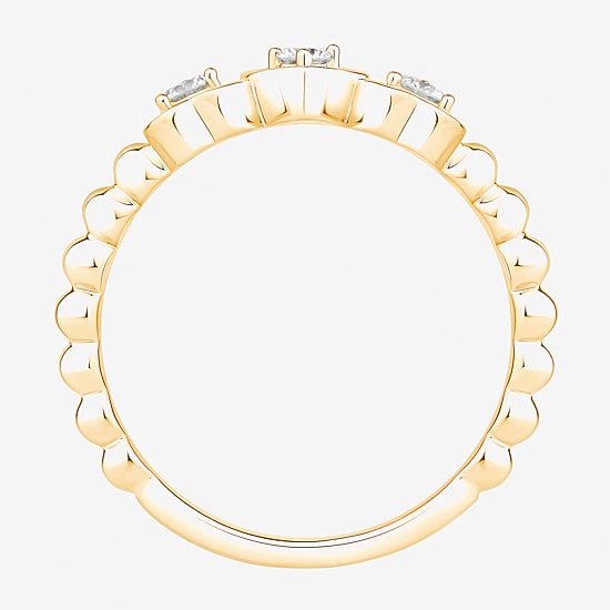 (Vs2, F) Womens 1/6 CT. T.W. Lab Grown White Diamond 14K Gold Over Silver Heart Cocktail Ring