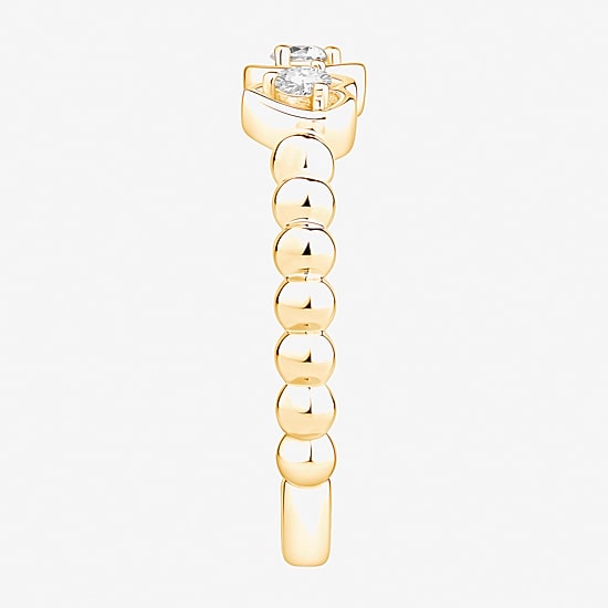 (Vs2, F) Womens 1/6 CT. T.W. Lab Grown White Diamond 14K Gold Over Silver Heart Cocktail Ring