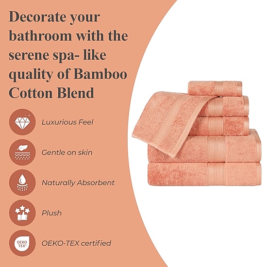 SUPERIOR® Bamboo Collection | 100% Rayon From Bamboo 6-pc. Solid Hand Towel