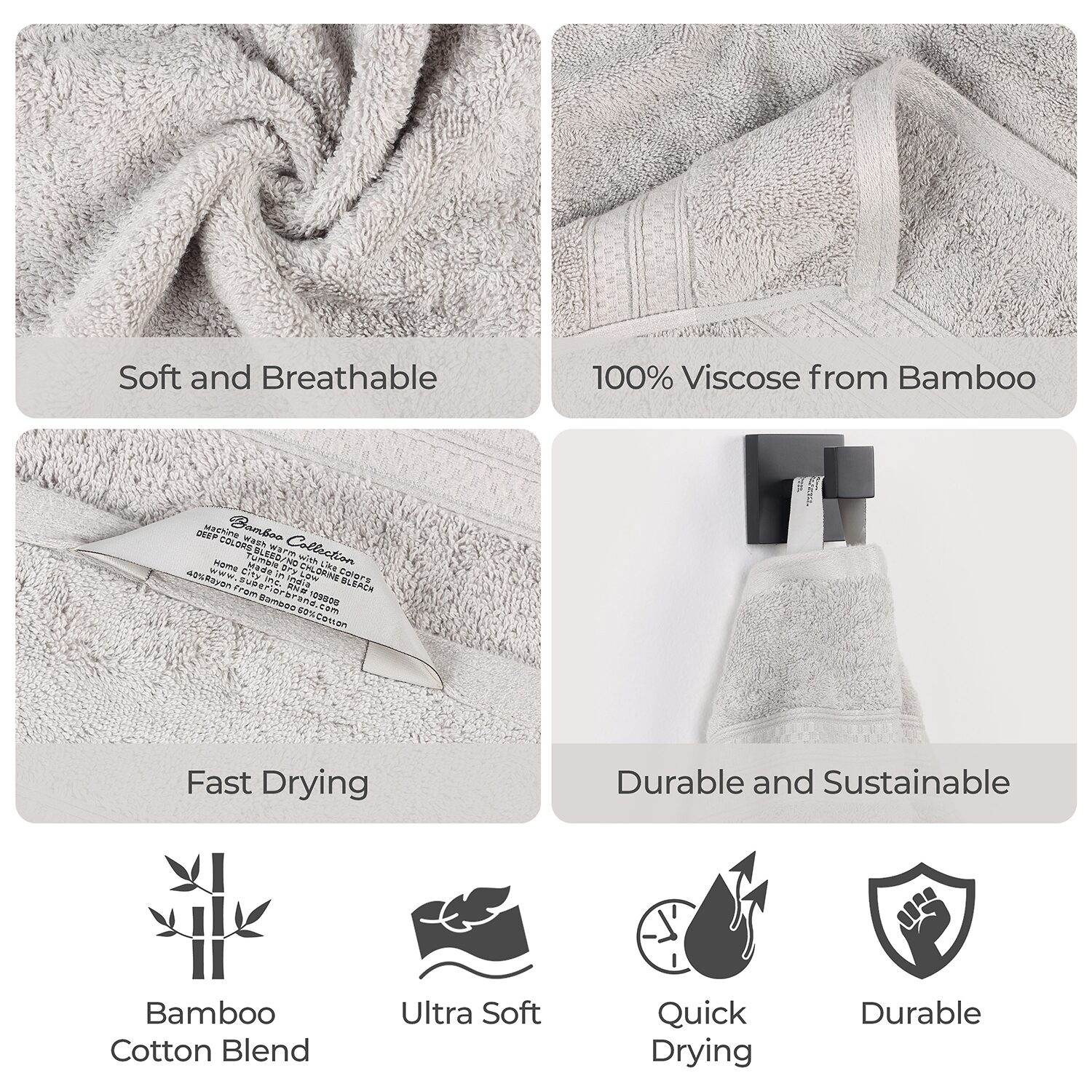 SUPERIOR® Bamboo Collection | 100% Rayon From 2-pc. Quick Dry Bath Towel
