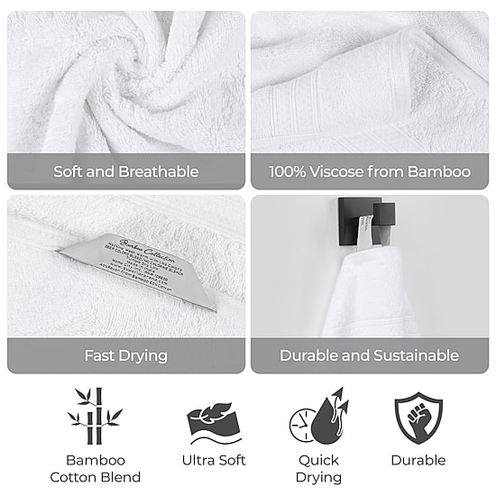 SUPERIOR® Bamboo Collection | 100% Rayon From Bamboo 12-pc. Quick Dry Washcloth