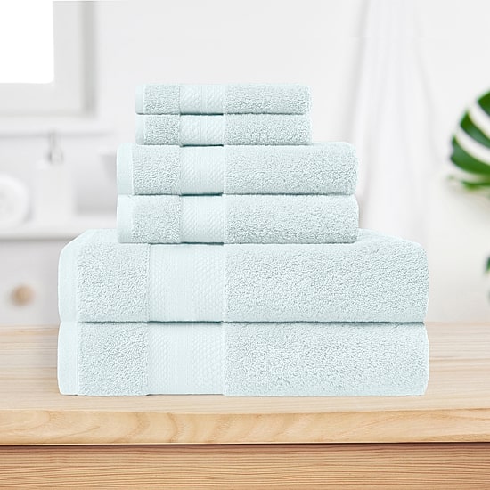 SUPERIOR® Aria Collection | 100% Turkish Cotton 6-pc. Quick Dry Solid Bath Towel Set