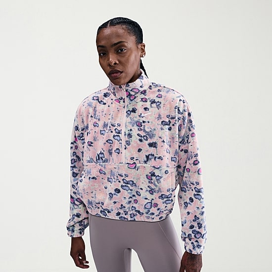 Nike Womens Mock Neck Long Sleeve Active Quarter-Zip Pullover