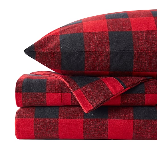 Sweet Home Collection™ Buffalo Plaid Printed Extra Deep Pocket Flannel Sheet Set