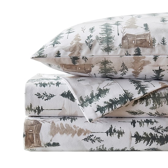 Sweet Home Collection™ Winter Cabin Printed Extra Deep Pocket Flannel Sheet Set