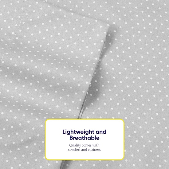 Sweet Home Collection™ 6 Piece Polka Dots Printed Sheet Set, Deluxe Ultra Soft 1500 Series, Double Brushed Microfiber