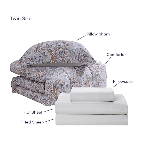 Sweet Home Collection™ Watercolor Paisley 7 Piece Bed In a Bag Set