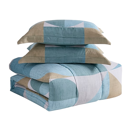 Sweet Home Collection™ Geo-Aqua 7 Piece Bed In a Bag Set