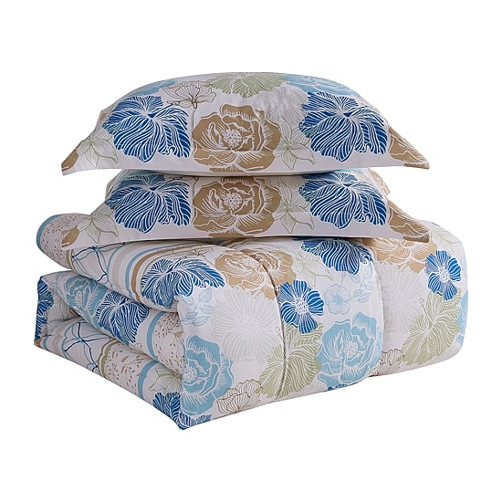Sweet Home Collection™ Floral Stripe 7 Piece Bed In a Bag Set