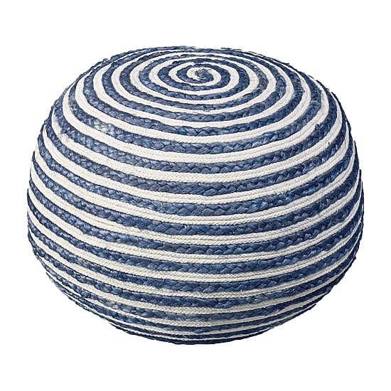 LR Home Ellie 14" Handmade Jute Pouf