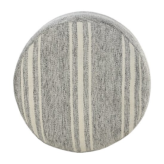 LR Home Bora 14" Handmade Polyester Pouf in Gray/Cream