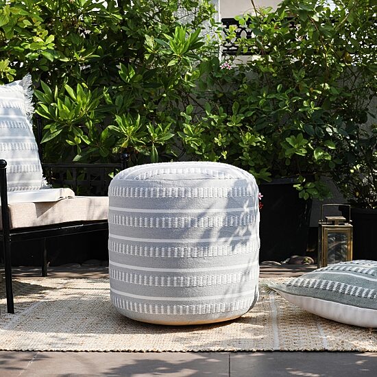 LR Home Belgravia 20" Handmade Polyester Pouf
