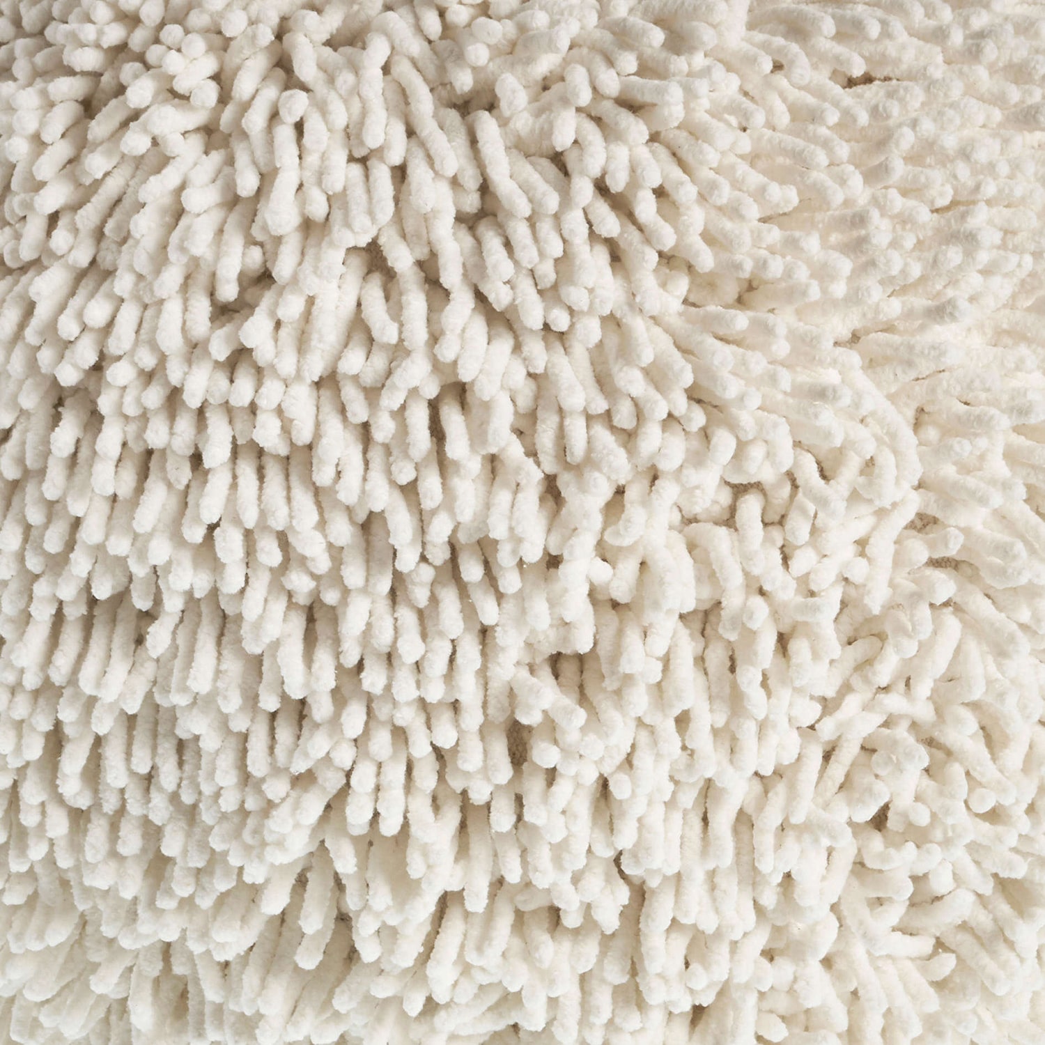 LR Home Leilani 16" Handmade Cotton Pouf in Cream