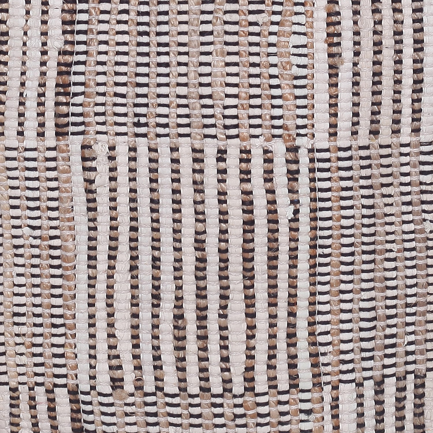 LR Home Emily 18" Handmade Cotton And Jute Pouf in Natural/Cream