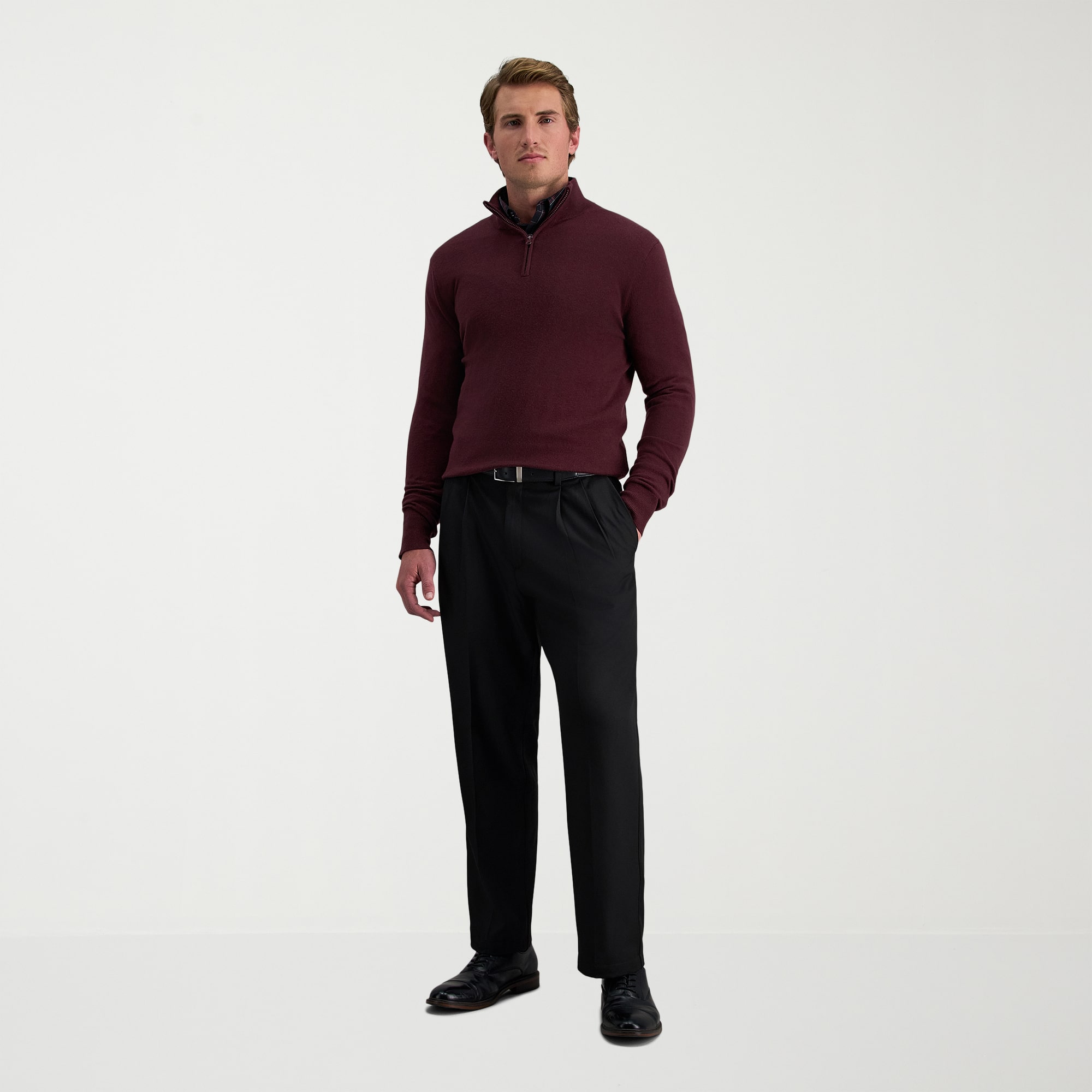 Haggar Cool 18 Pro Mens Classic Fit Pleated Pant