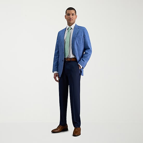 Haggar JMH Premium Stretch Mens Comfort Waistband Slim Fit Dress Flat Front Pant