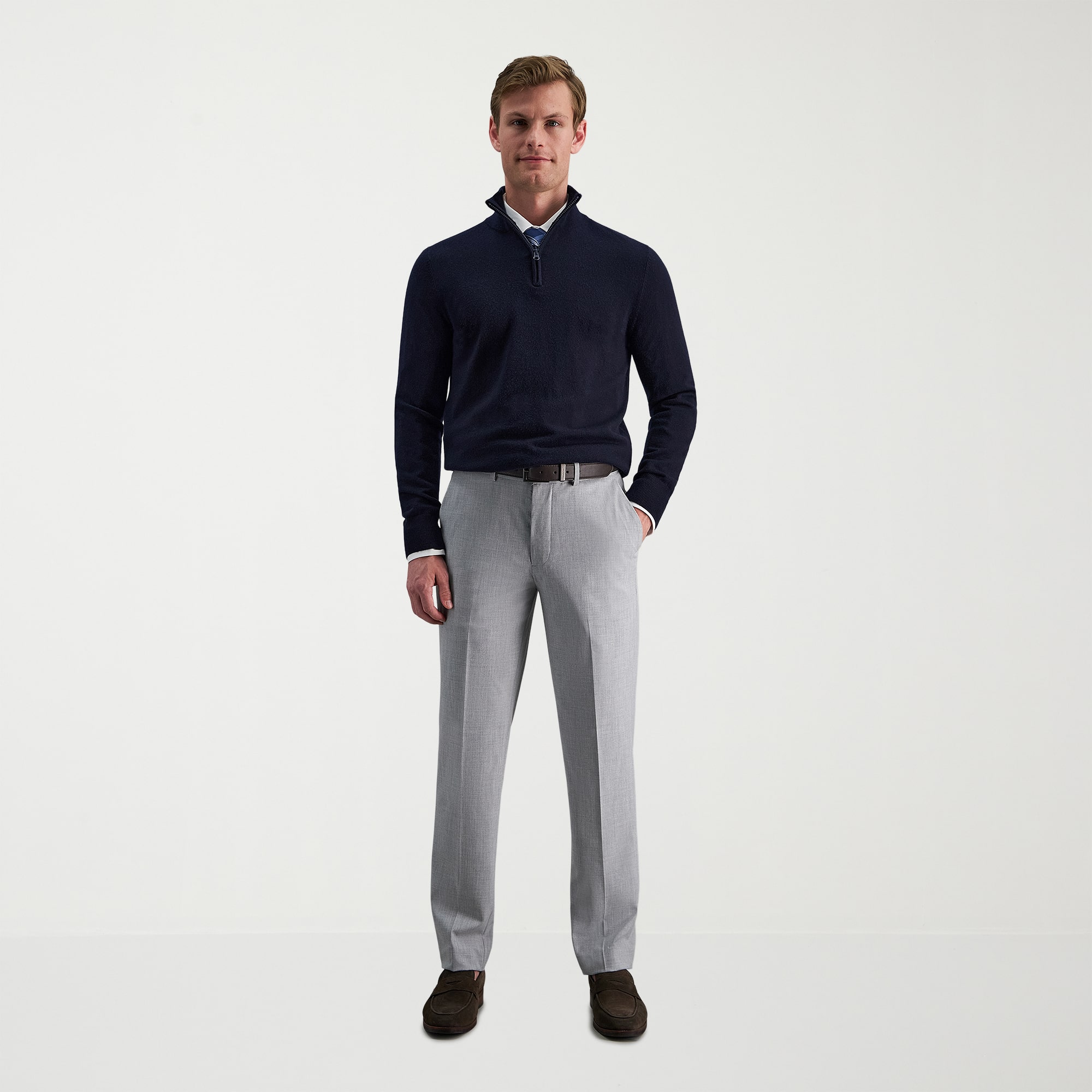Haggar JMH Premium Stretch Mens Comfort Waistband Slim Fit Dress Flat Front Pant