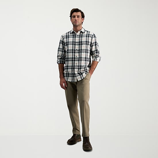 Haggar Life Khaki Comfort Chino Mens Comfort Waistband Straight Fit Flat Front Pant
