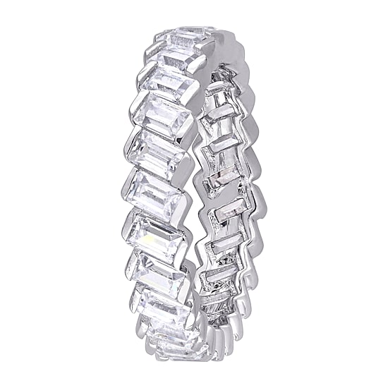 Womens 4MM 2 3/4 CT. Cubic Zirconia Sterling Silver Eternity Band