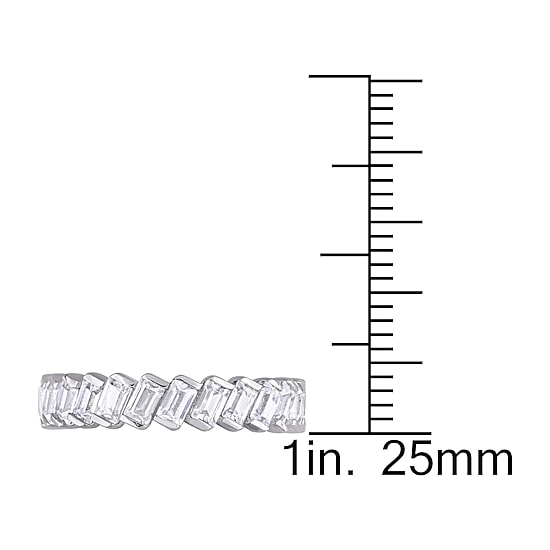 Womens 4MM 2 3/4 CT. Cubic Zirconia Sterling Silver Eternity Band