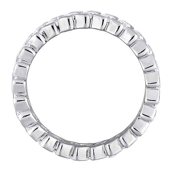 Womens 4MM 2 3/4 CT. Cubic Zirconia Sterling Silver Eternity Band