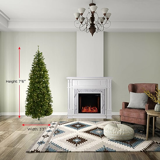 Nearly Natural 7 1/2 Foot Cashmere Pre-Lit Christmas Tree