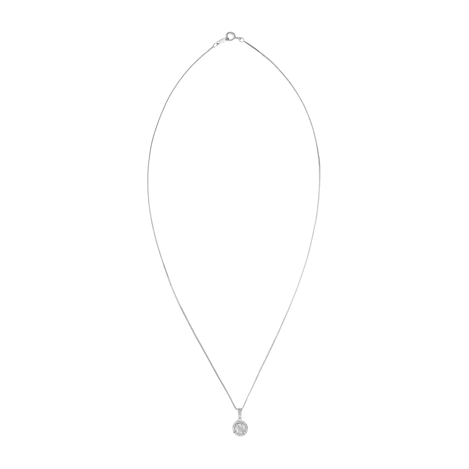Diamond Blossom Womens /4 CT. T.W. Natural White Diamond 10K Gold 18 Inch Pendant Necklace