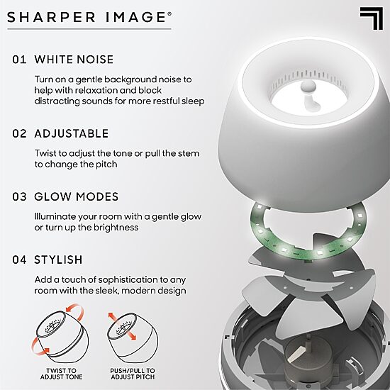 Sharper Image® Sound Soother Wind, White Noise Machine With LED Glow