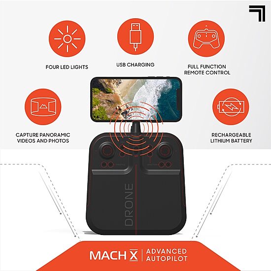 Sharper Image® 10" Mach X Video Drone with Streaming Camera
