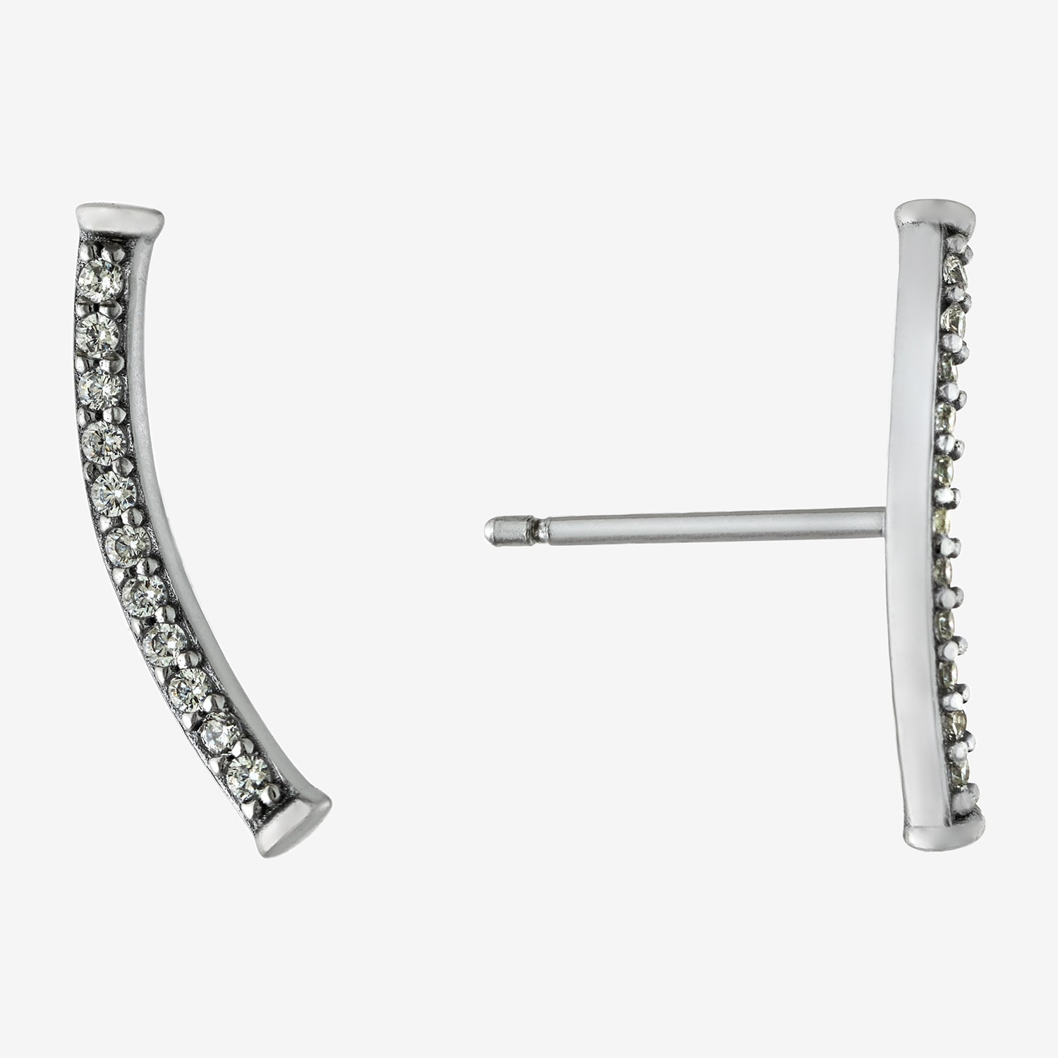 Silver Treasures Womens Cubic Zirconia Sterling Silver Ear Climbers