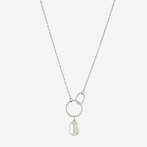 Silver Treasures Womens White Cultured Freshwater Pearl Sterling Silver Round 16 Inch Pendant Necklace, One Size