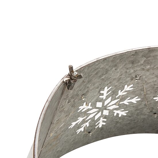 Glitzhome Snowflake With Light String Metal Christmas Tree Collar