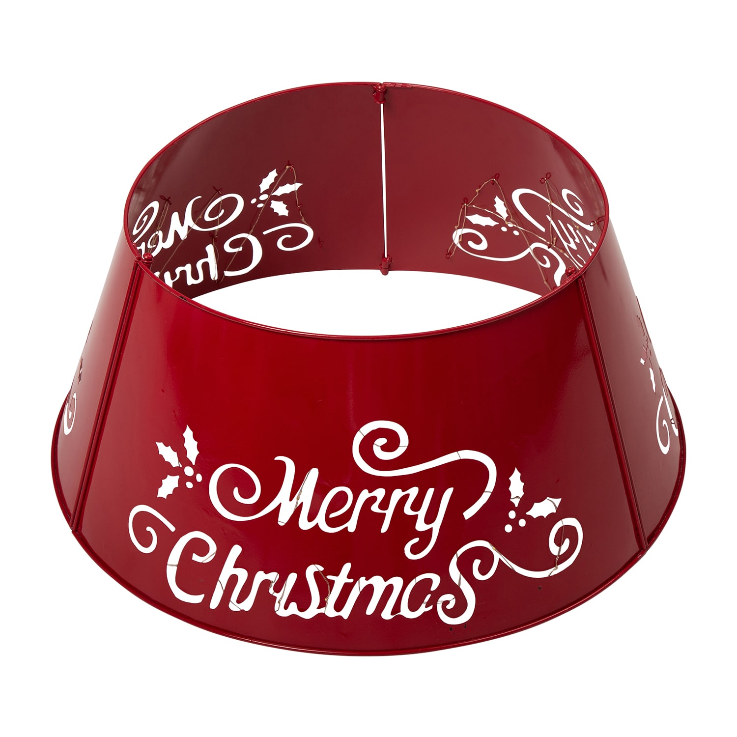 Glitzhome 26" Merry Christmas Cutout Metal Christmas Tree Collar