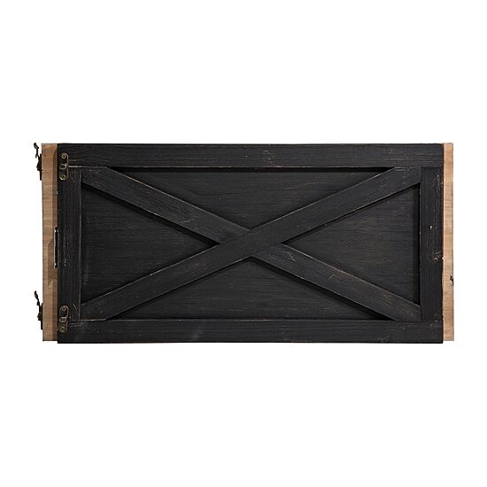 Glitzhome 22" Black Washed Wooden Christmas Tree Collar