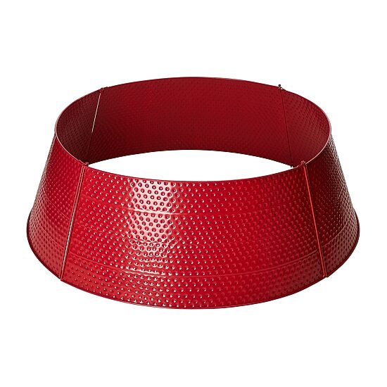Glitzhome 40.5" Red Hammered Metal Christmas Tree Collar